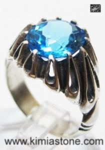 انگشتر مردانه توپاز آبی لتدن بلو آبی لندنی انگشتر نقره خرید اینترنتی نقره فروش اینترنتی انگشتر