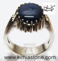 خرید انگشتر نقره دست ساز یاقوت استار یاقوت کبود ستاره ای
