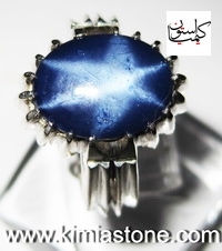 خرید انگشتر نقره دست ساز یاقوت استار یاقوت کبود ستاره ای