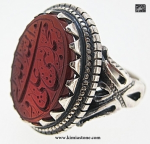 انگشتر دست ساز نقره  محمد نبی الله علی ولی الله