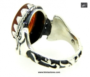 عکس انگشتر نقره خط کوفی محمد رسول الله