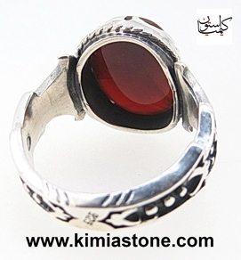 انگشتر نقره عقیق سرخ یمنی