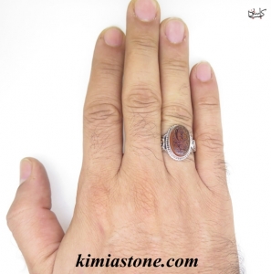 خرید انگشتر نقره عقیق یمنی حکاکی الملک لله