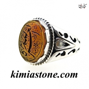 خرید انگشتر نقره عقیق یمنی مردانه حکاکی شده