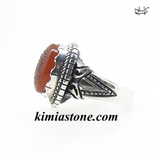 انگشتر دست ساز نقره، عقیق یمنی اصل، حکاکی ذکر یونسیه